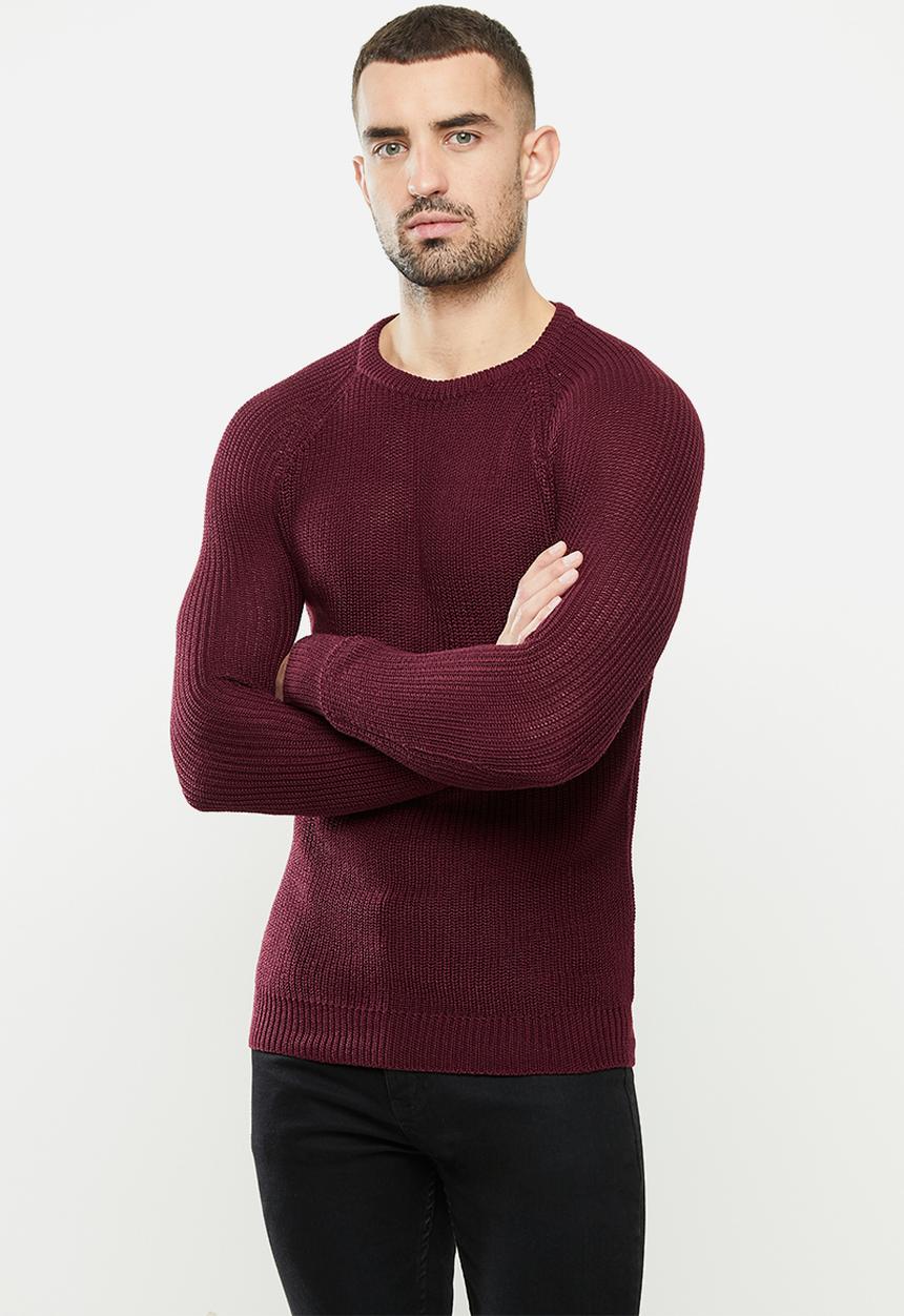 Brave Soul - Recycled knitwear - burgundy