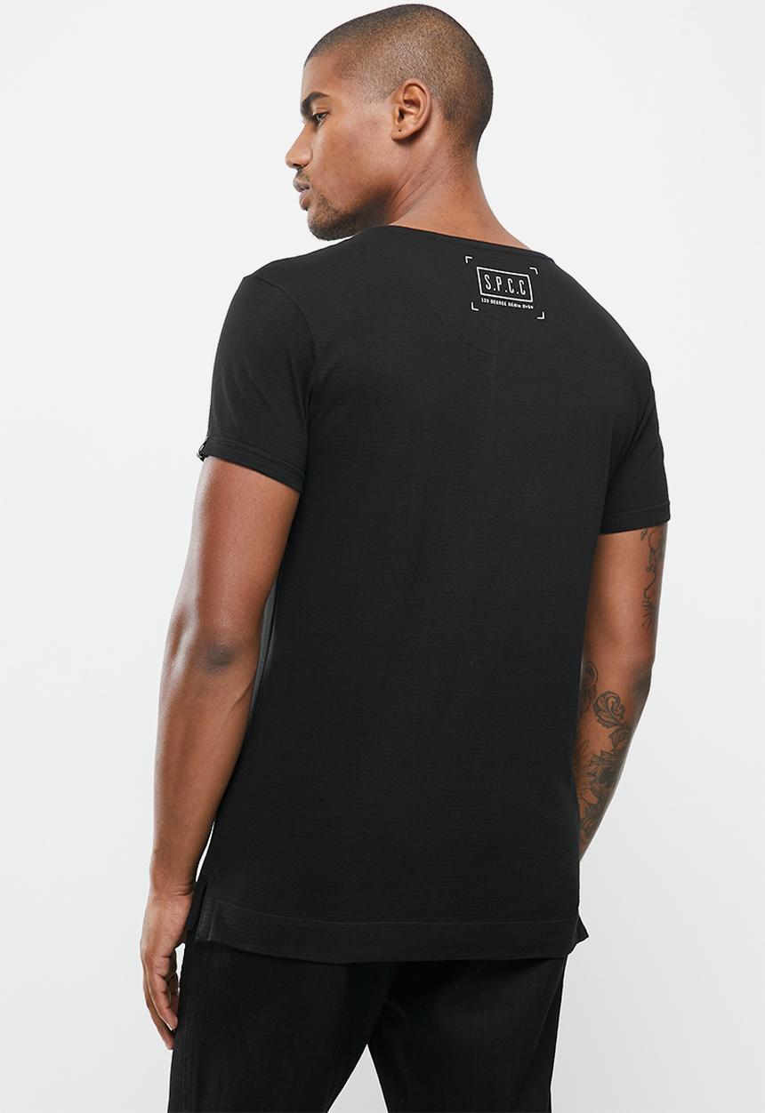 S.P.C.C - Heron side slit straight hem tee - black