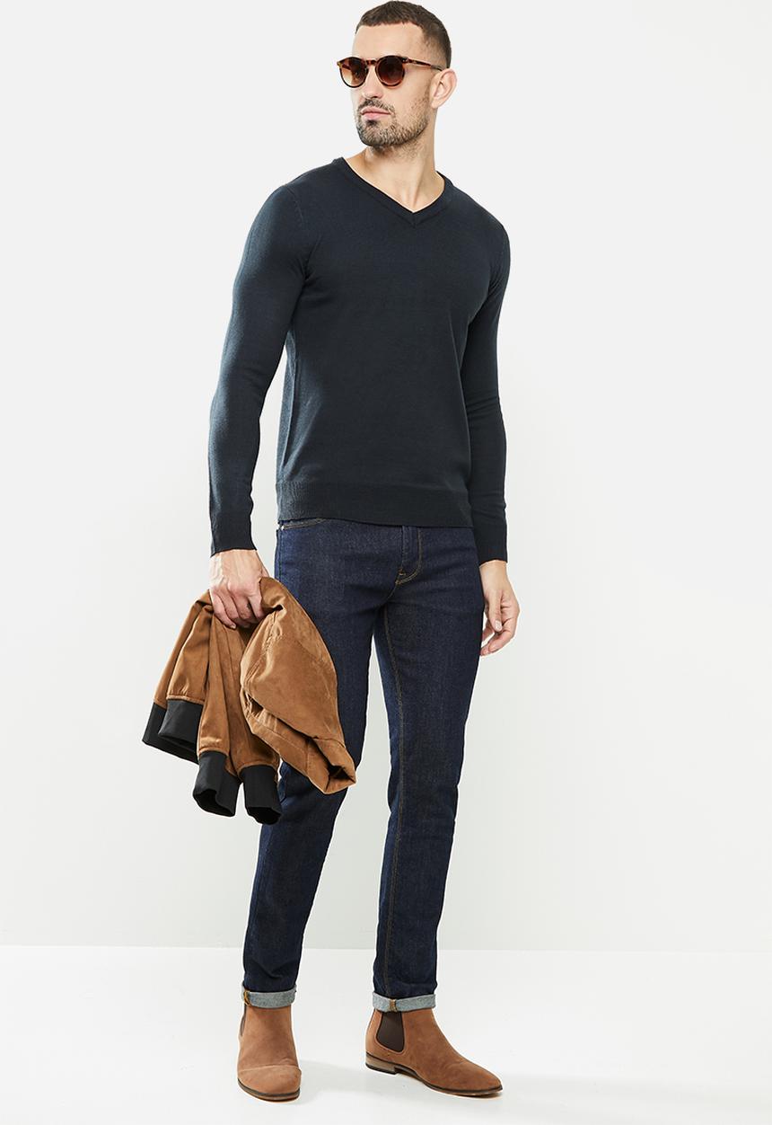 Brave Soul - Quazar knitwear - navy