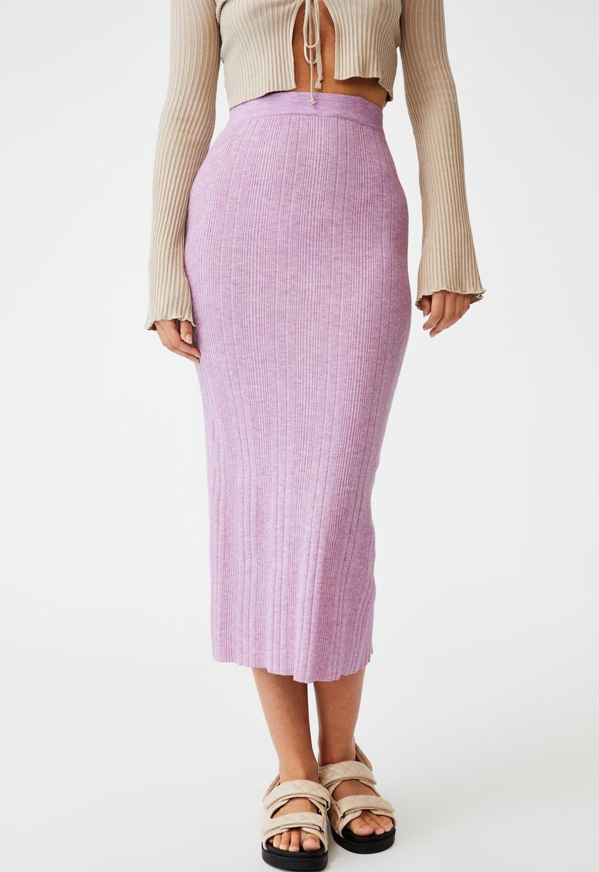 Cotton On - Ultimate knit midi skirt - lilac