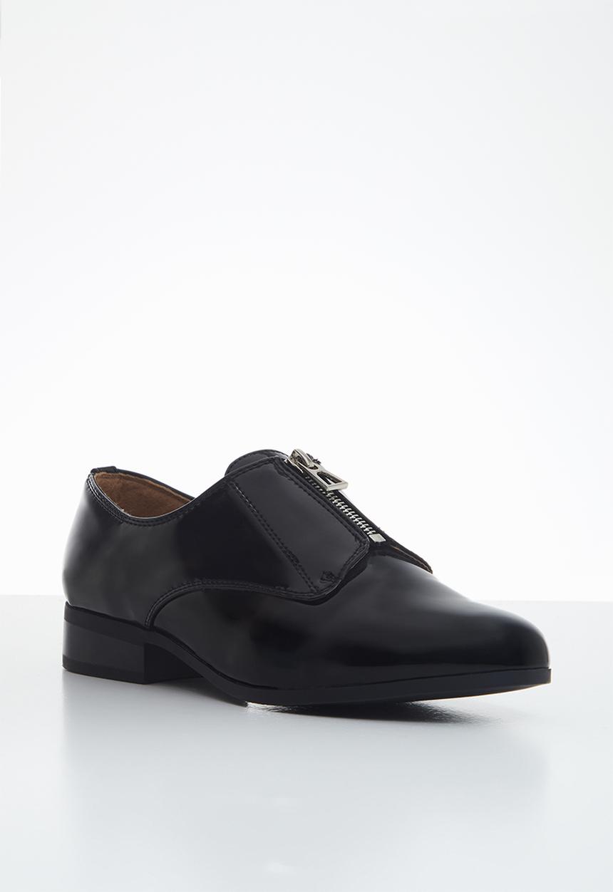 Missguided - Zip front brogue - black