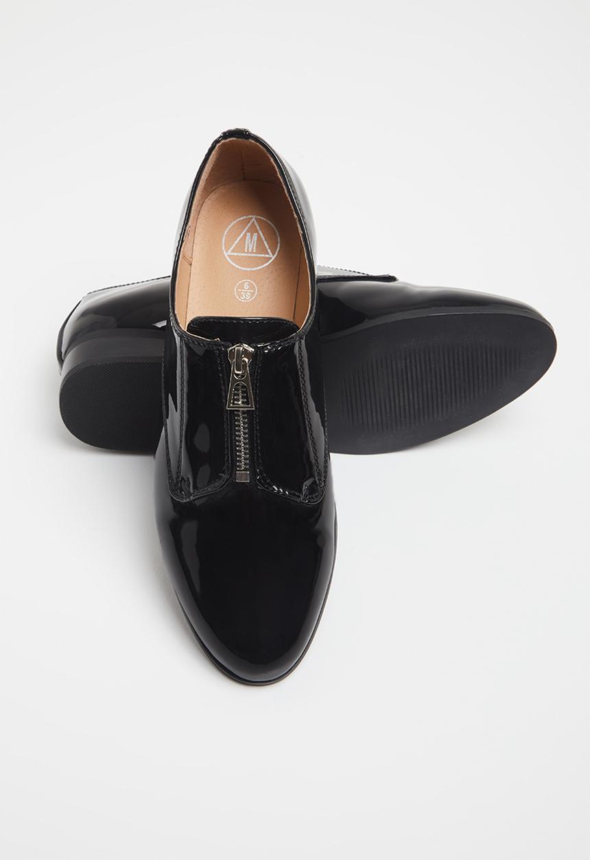 Missguided - Zip front brogue - black