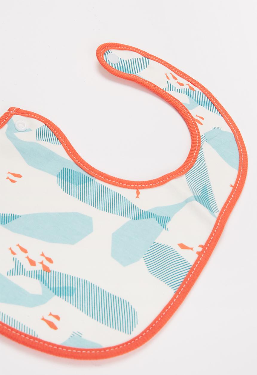 Pop Candy - Boys 2 pack bibs - orange & white