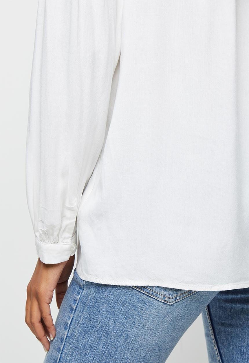 edit - Longline balloon sleeve blouse - ivory