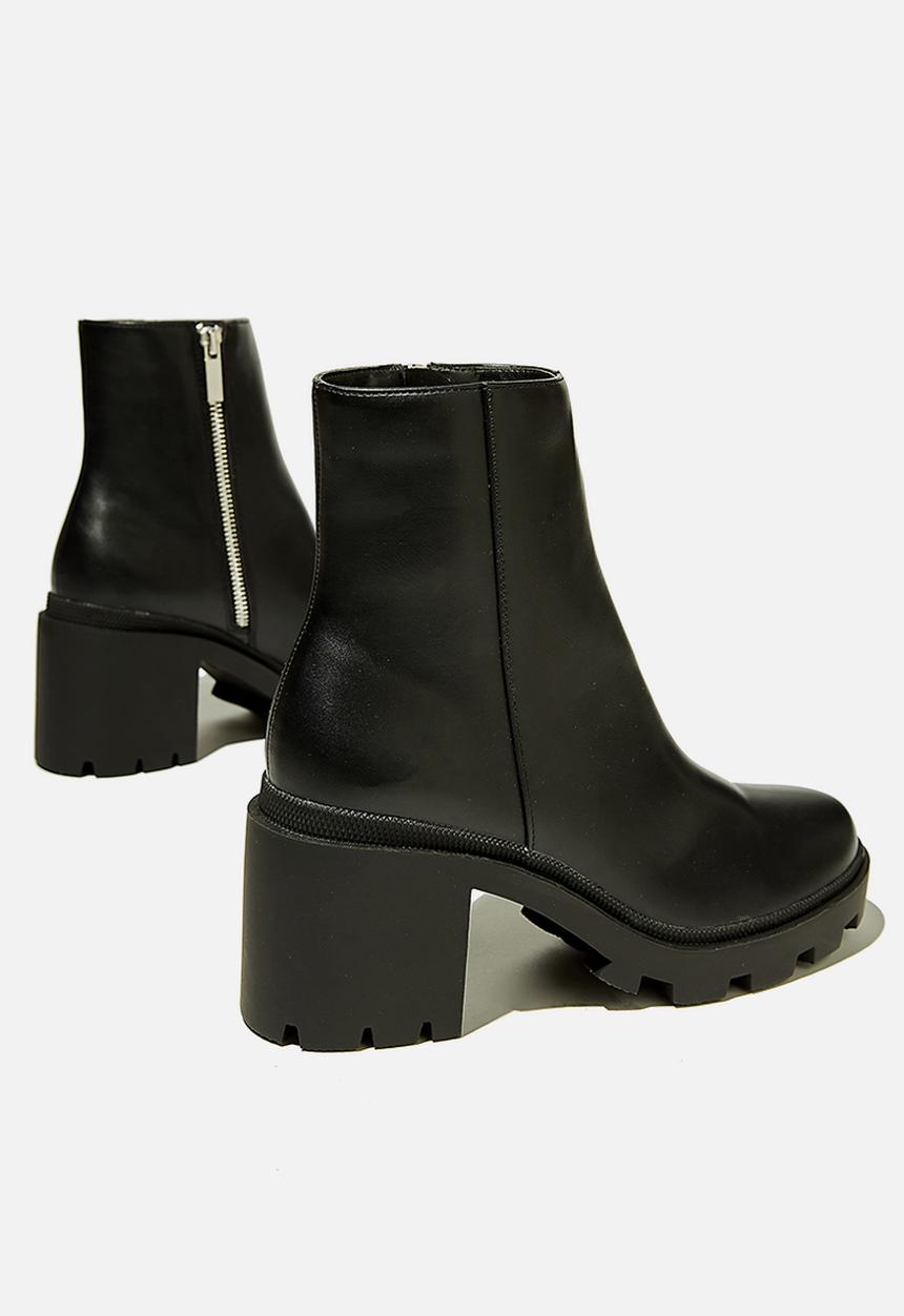 Cotton On - Pia combat lug sole heel boot - black