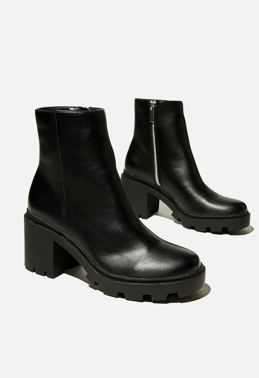 Cotton On - Pia combat lug sole heel boot - black