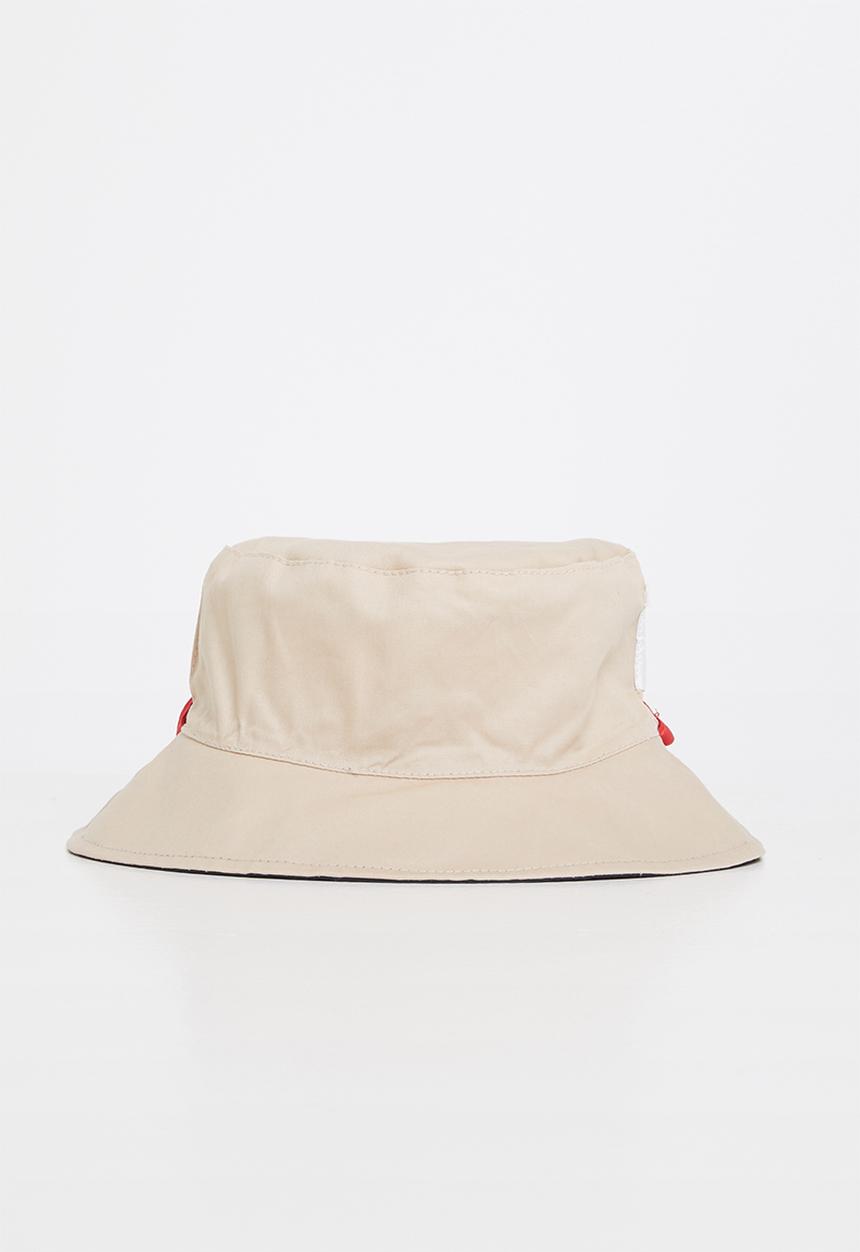 Pop Candy - Reversible bear bucket hat - navy & beige