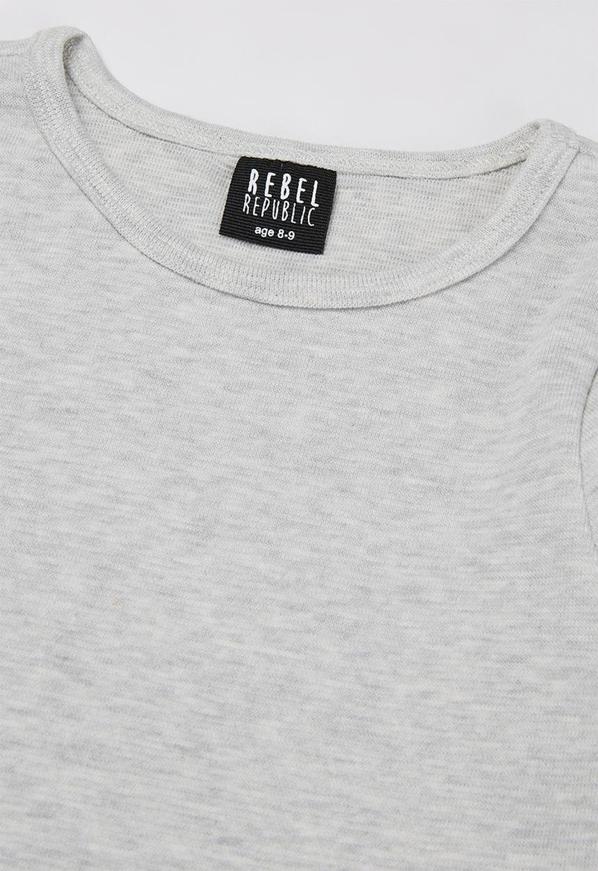 Rebel Republic - Girls long sleeve tee - grey