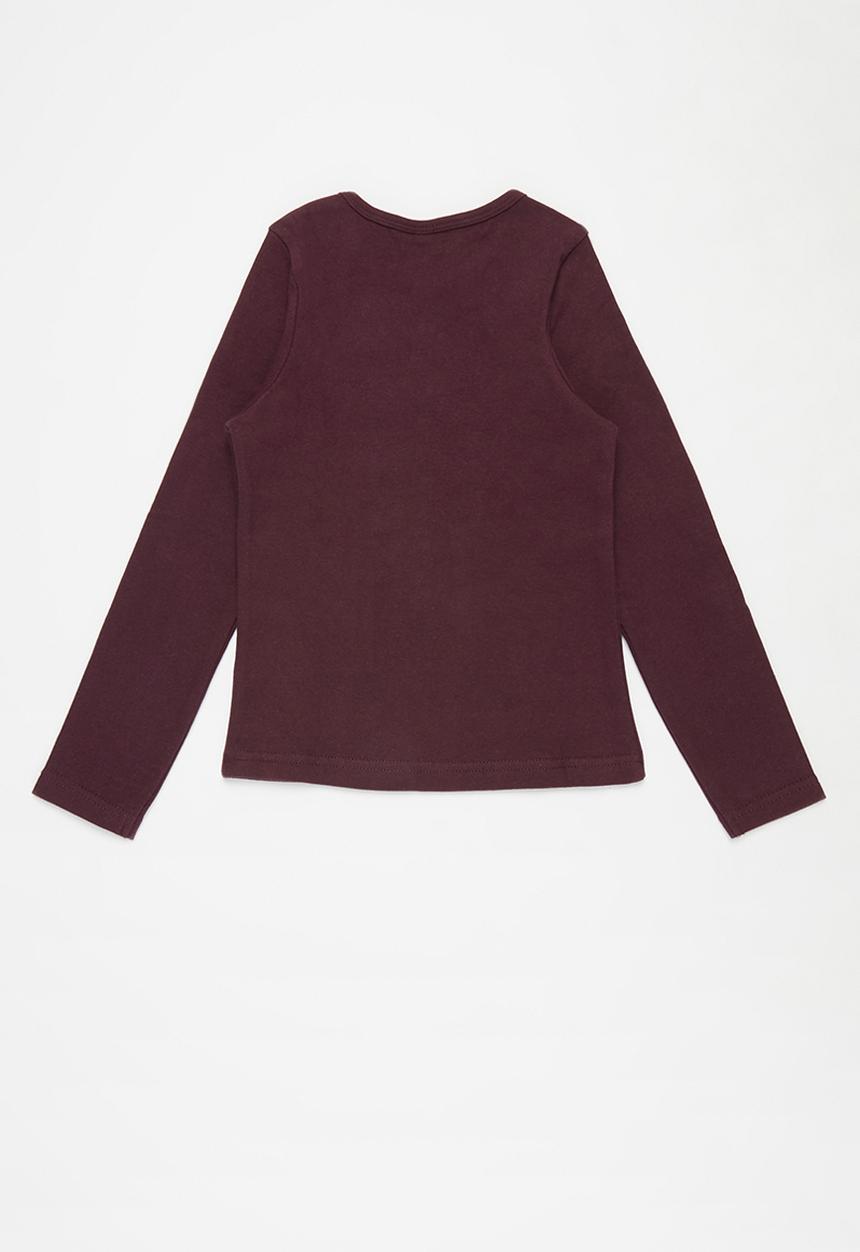 Rebel Republic - Girls long sleeve tee - burgundy