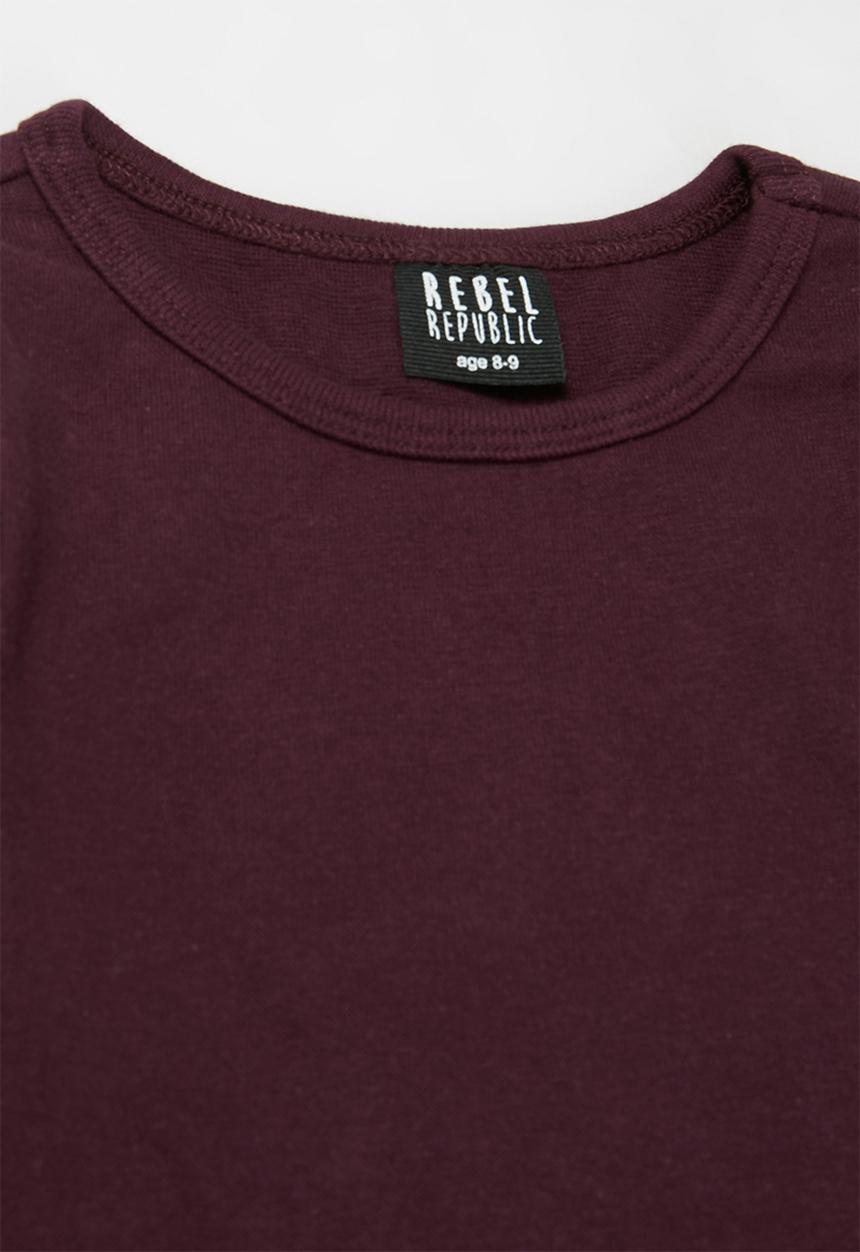 Rebel Republic - Girls long sleeve tee - burgundy