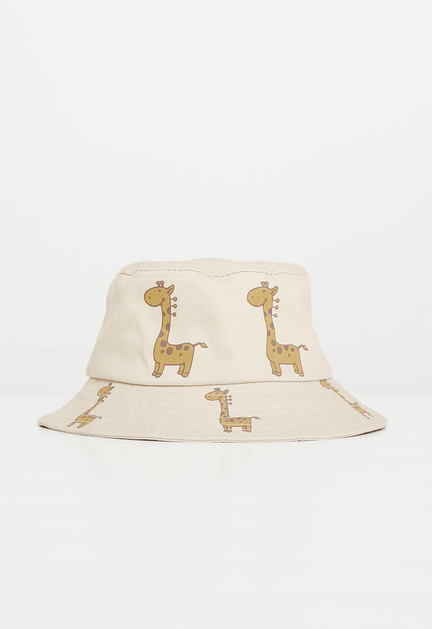 Pop Candy - Boys giraffe bucket hat - beige