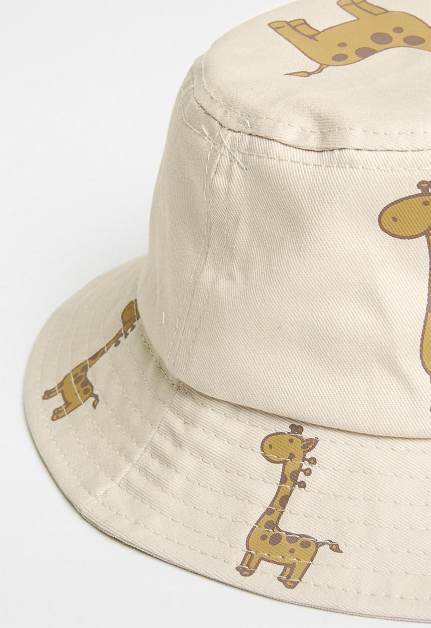 Pop Candy - Boys giraffe bucket hat - beige