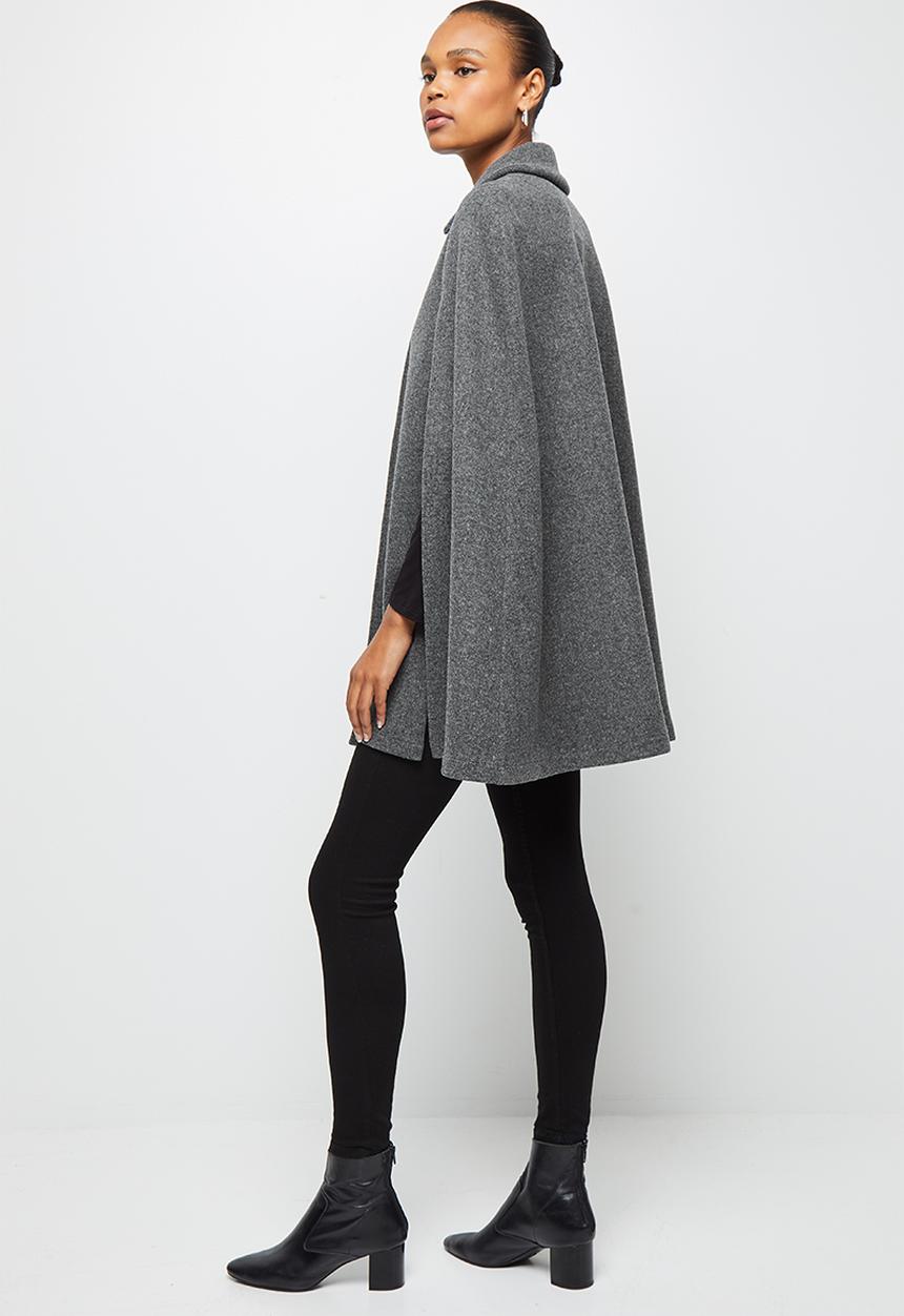 edit - Collared cape - charcoal 