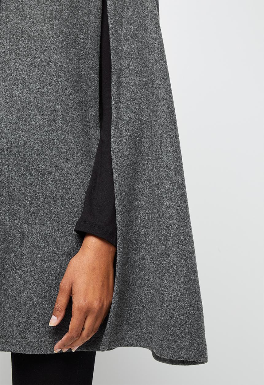 edit - Collared cape - charcoal 