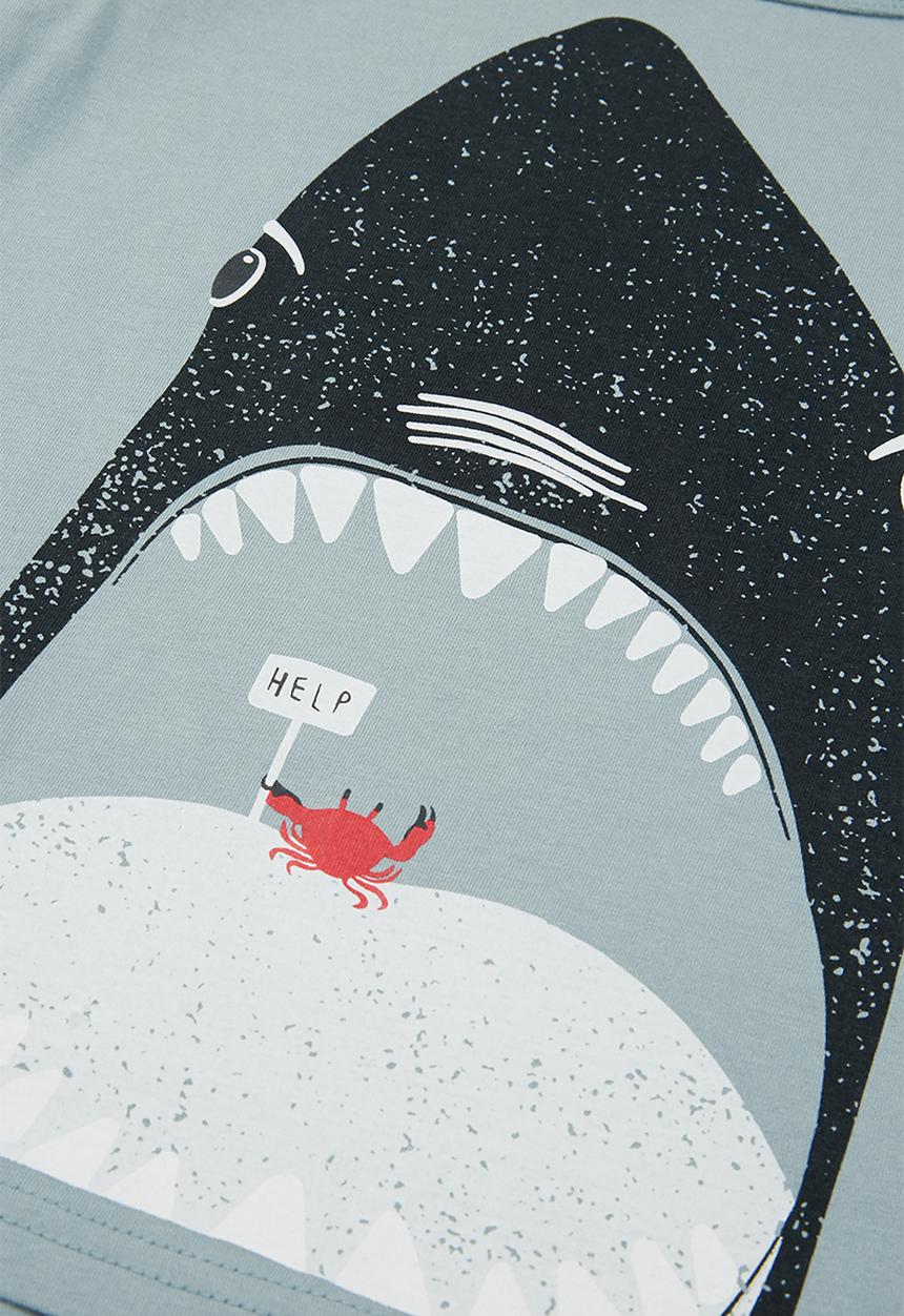 Pop Candy - Boys shark print tee - blue