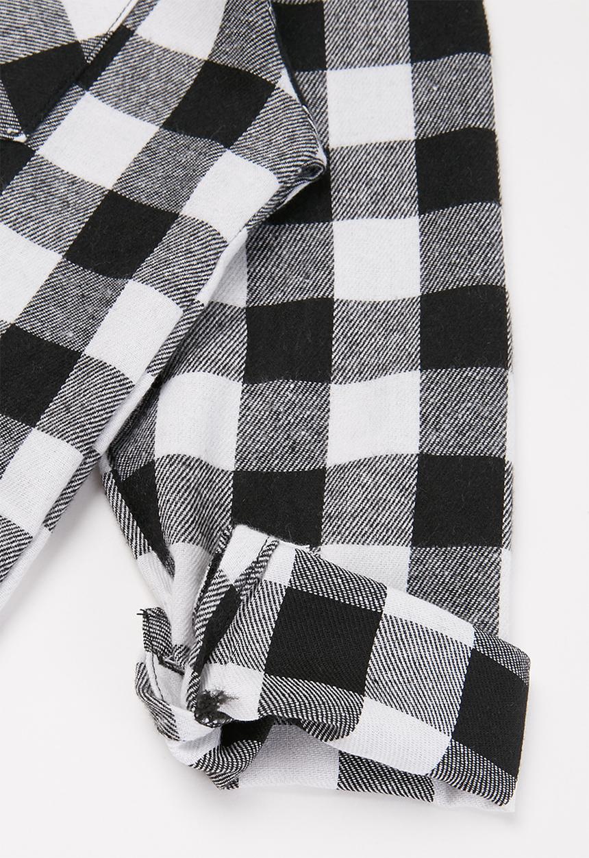 Pop Candy - Boys check shirt - black & white