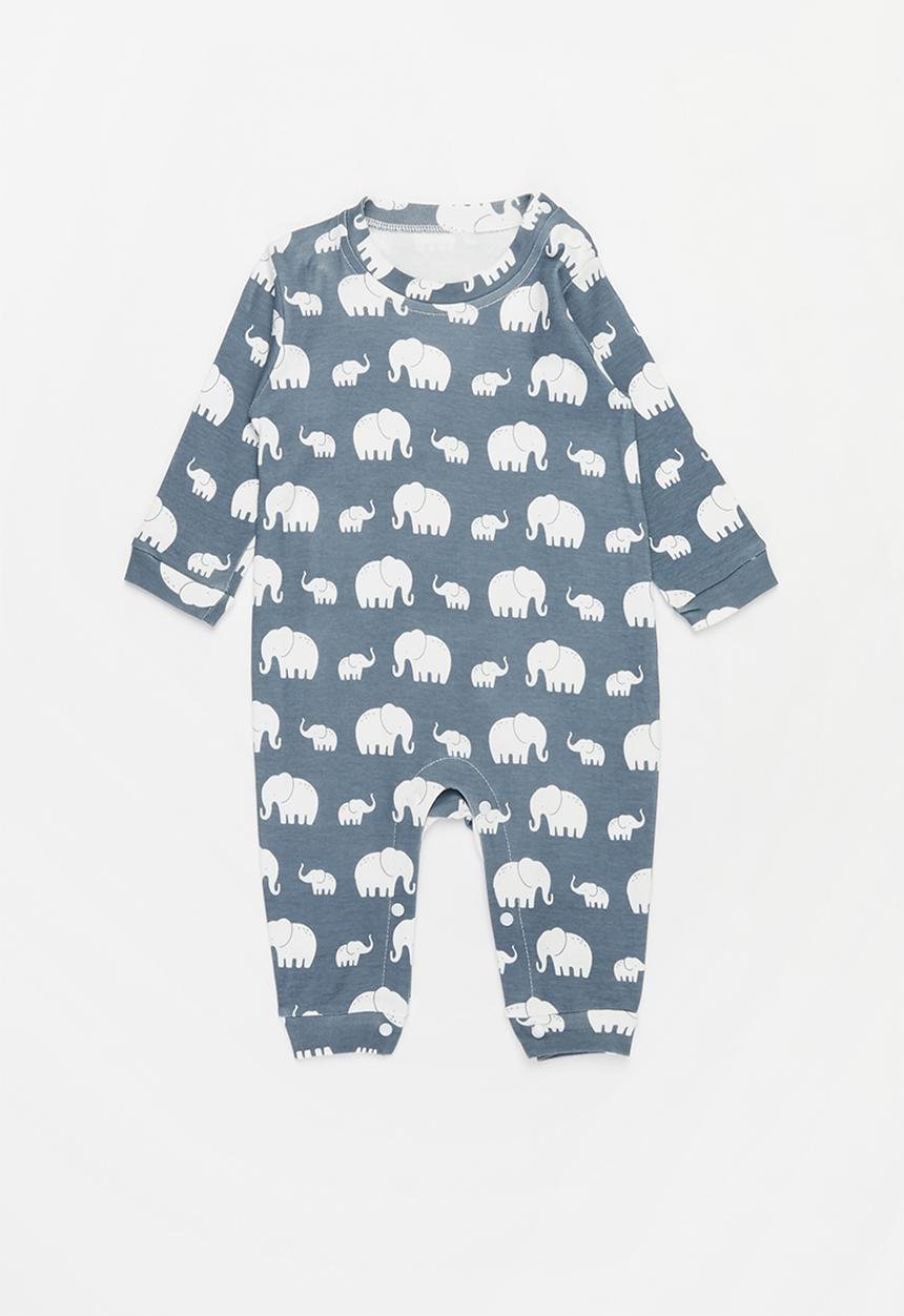 Pop Candy - Boys printed romper - blue & white