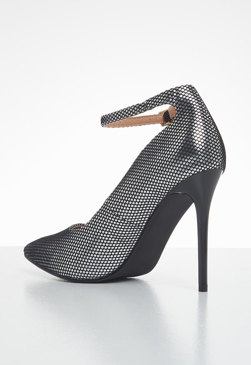 Plum - Ruby ankle strap court - silver