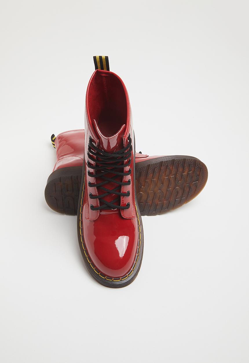 Plum - Lavigne combat boot - burgundy
