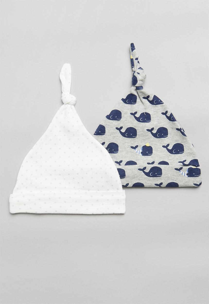 Pop Candy - Boys 2 pack beanies - grey & white