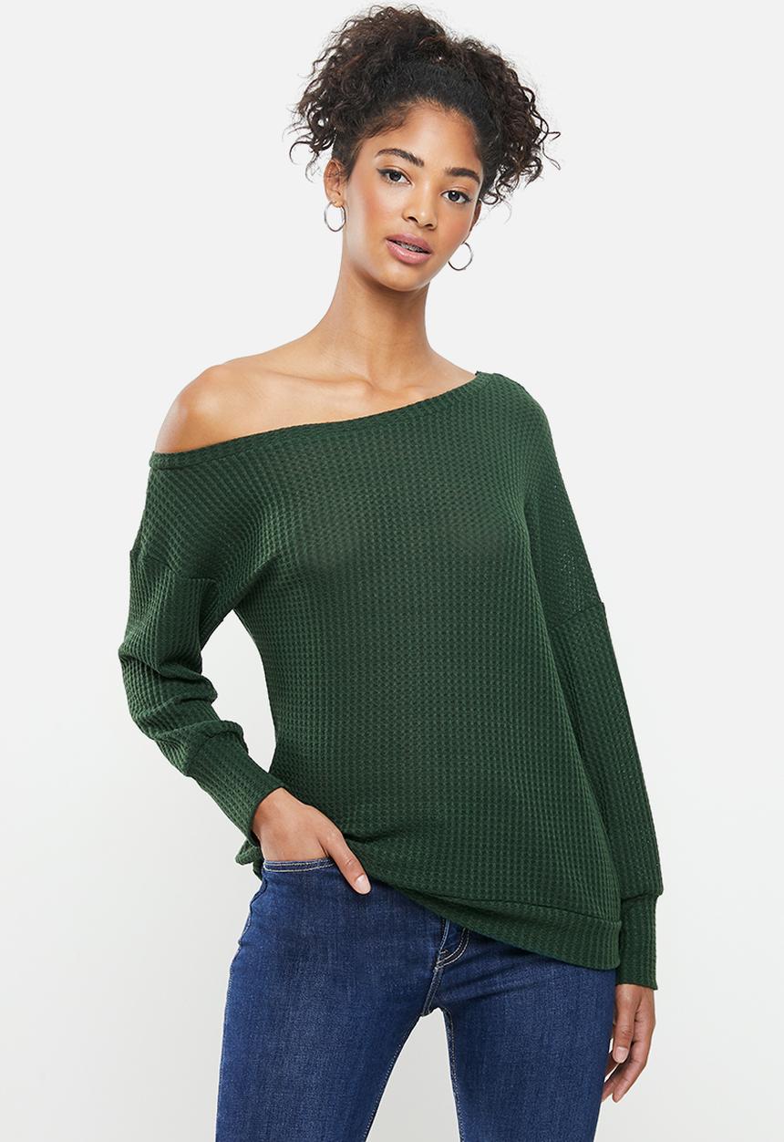 STYLE REPUBLIC - Drop shoulder knit top - bottle green