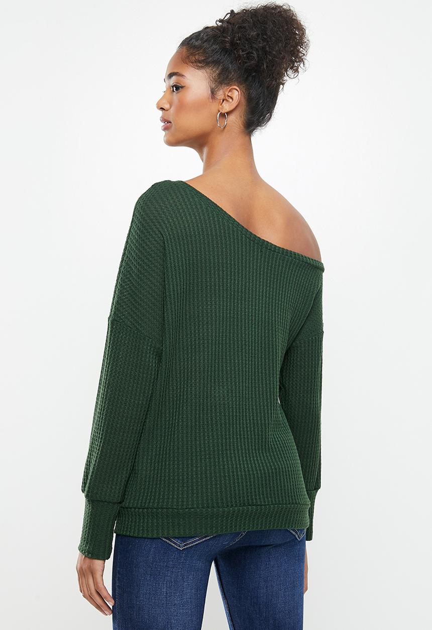 STYLE REPUBLIC - Drop shoulder knit top - bottle green