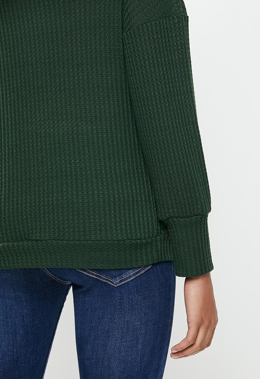 STYLE REPUBLIC - Drop shoulder knit top - bottle green