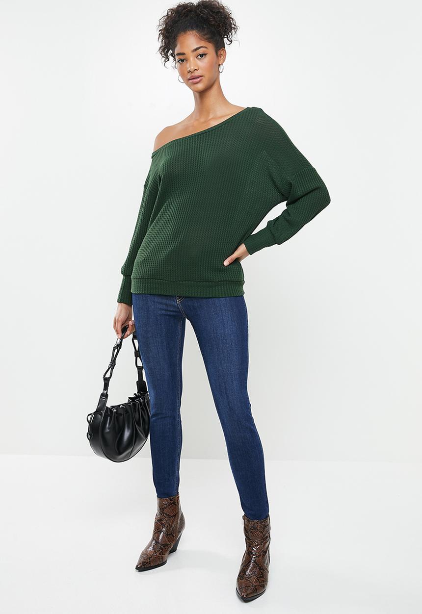STYLE REPUBLIC - Drop shoulder knit top - bottle green