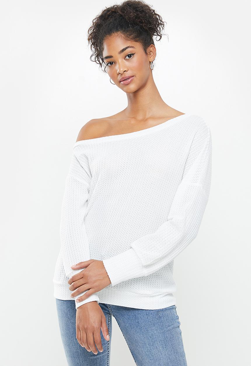 STYLE REPUBLIC - Drop shoulder knit top - white