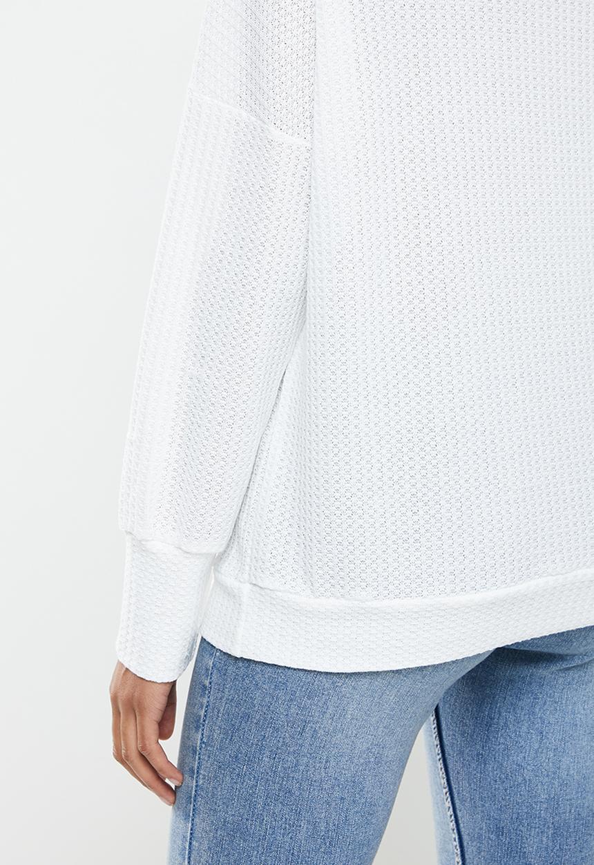 STYLE REPUBLIC - Drop shoulder knit top - white