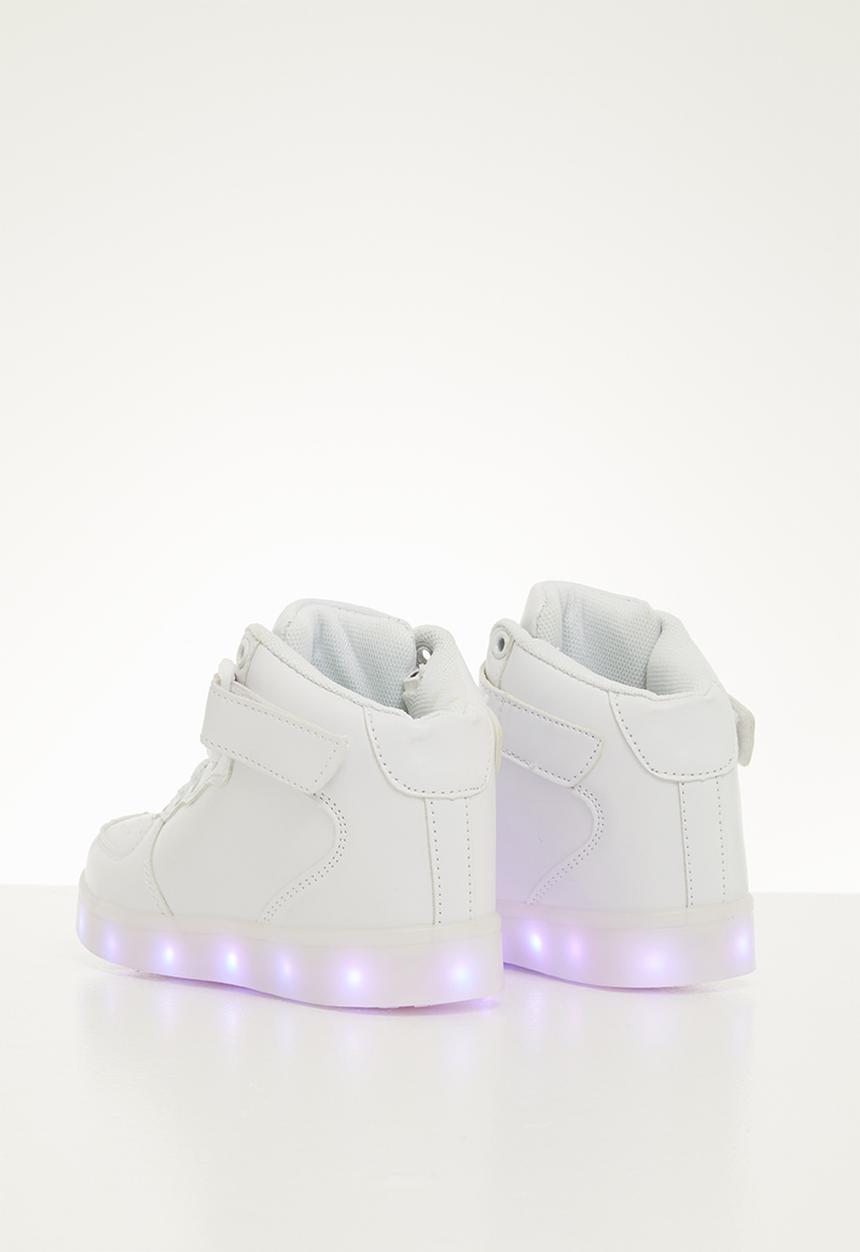 Pop Candy - Hi-top light up sneaker- white