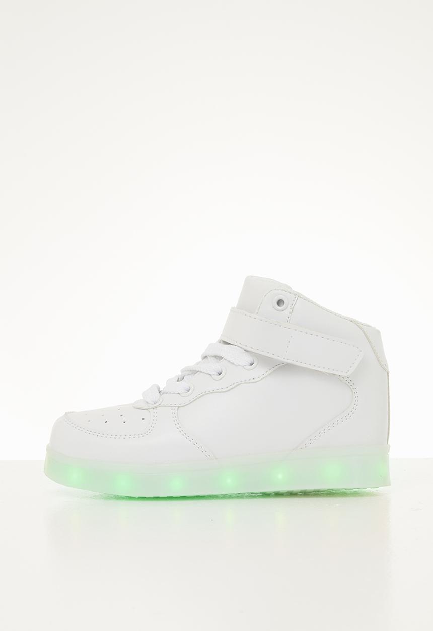 Pop Candy - Hi-top light up sneaker- white