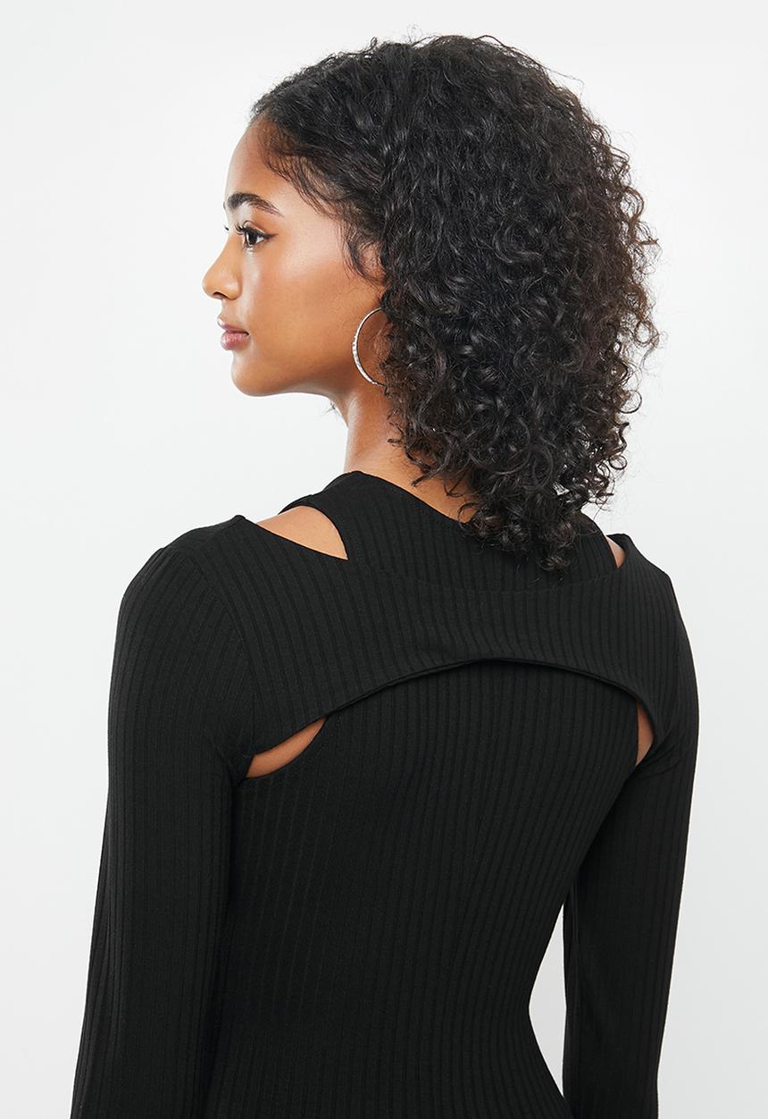 Blake - Bodycon mini dress with cutout - black