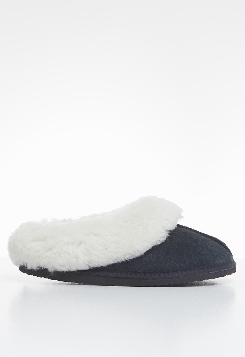 Karu - Sleek suede wool inner slipper - black