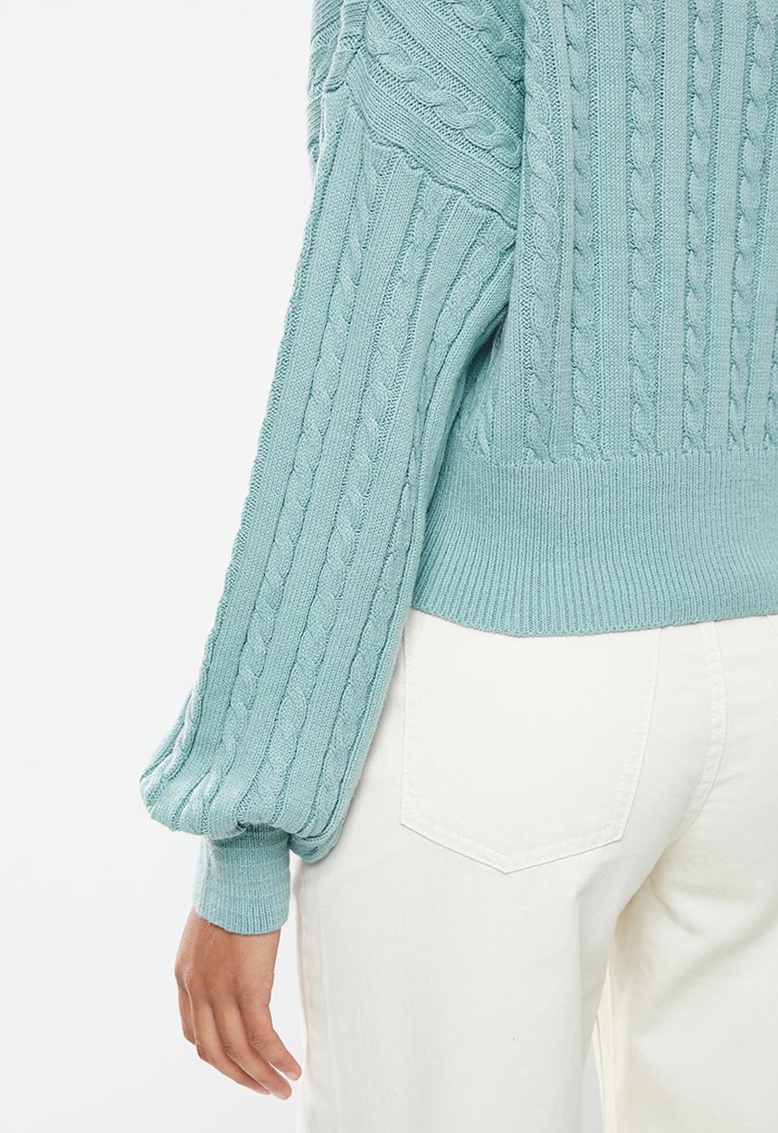 Cotton On - Crop cable cardi - blue