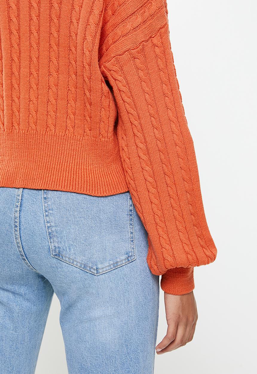 Cotton On - Crop cable cardi - orange