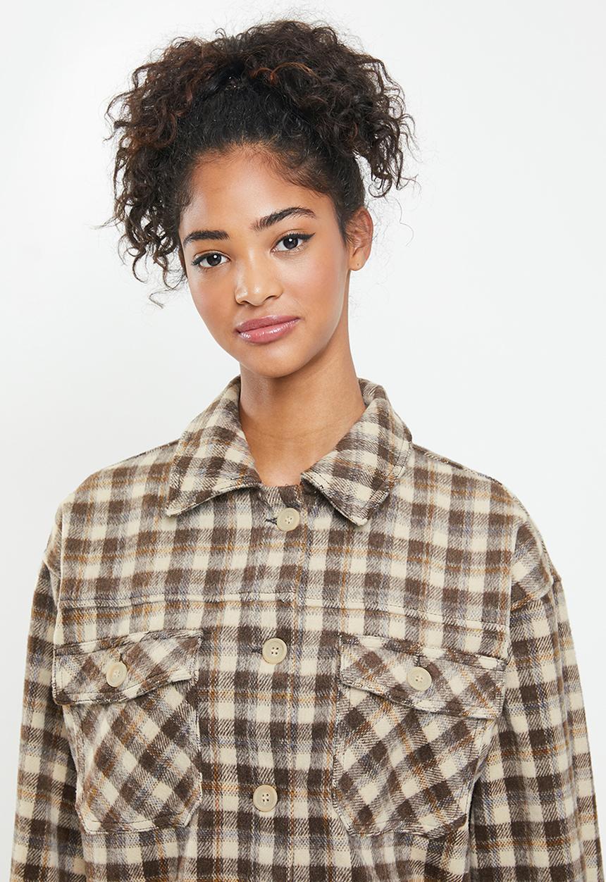 Cotton On - The trucker shacket - brown & neutral