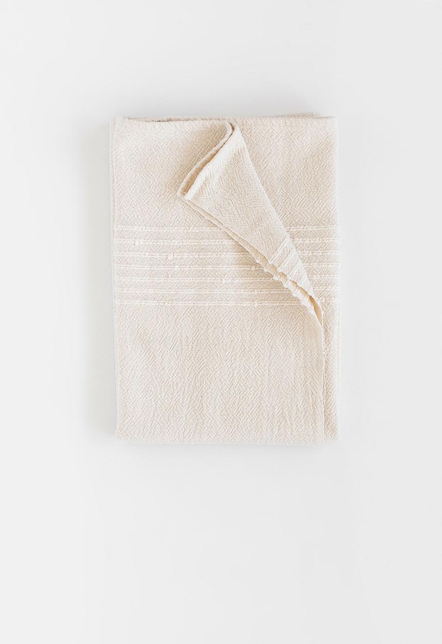 Barrydale Hand Weavers - Large country towel - stripes on end - natural