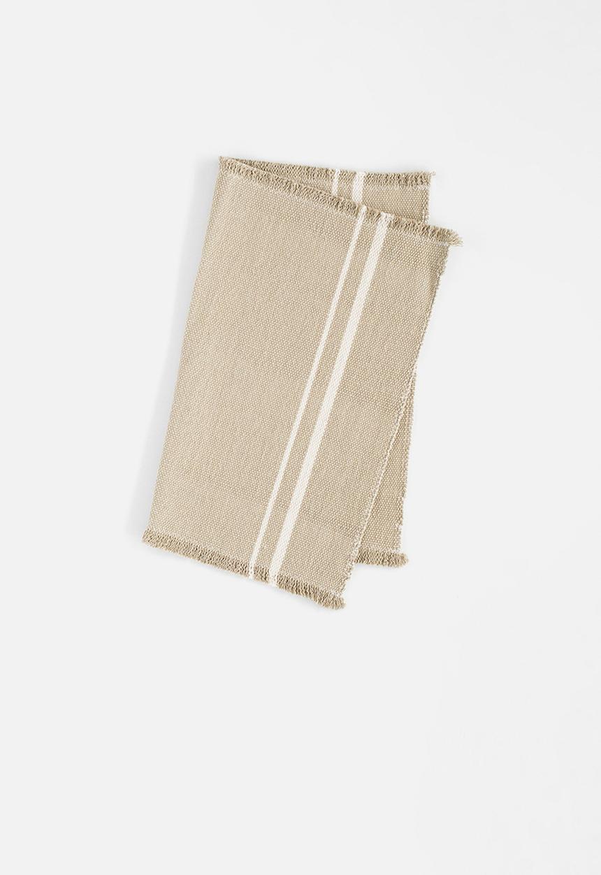 Barrydale Hand Weavers - Contemporary placemats - stripes on end set of 2 - stone