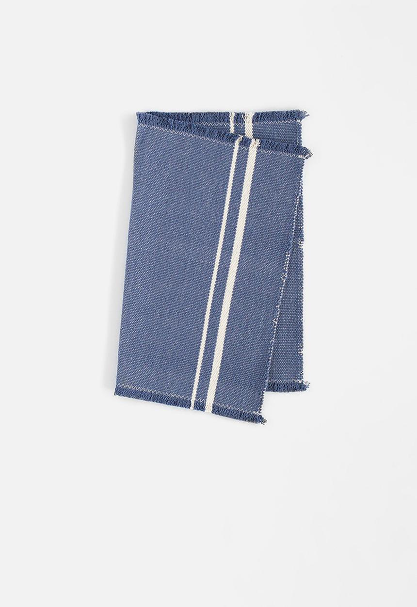 Barrydale Hand Weavers - Contemporary placemats - stripes on end set of 2 - indigo