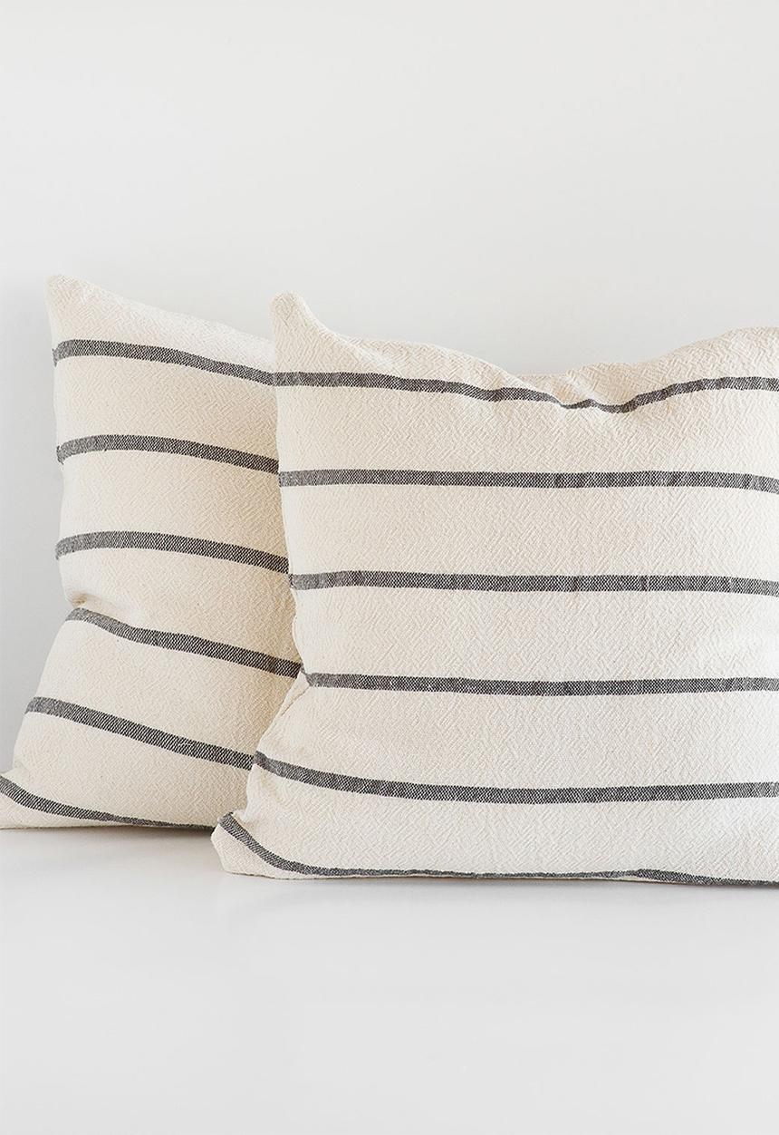 Barrydale Hand Weavers - Country cushion cover - charcoal & cream 