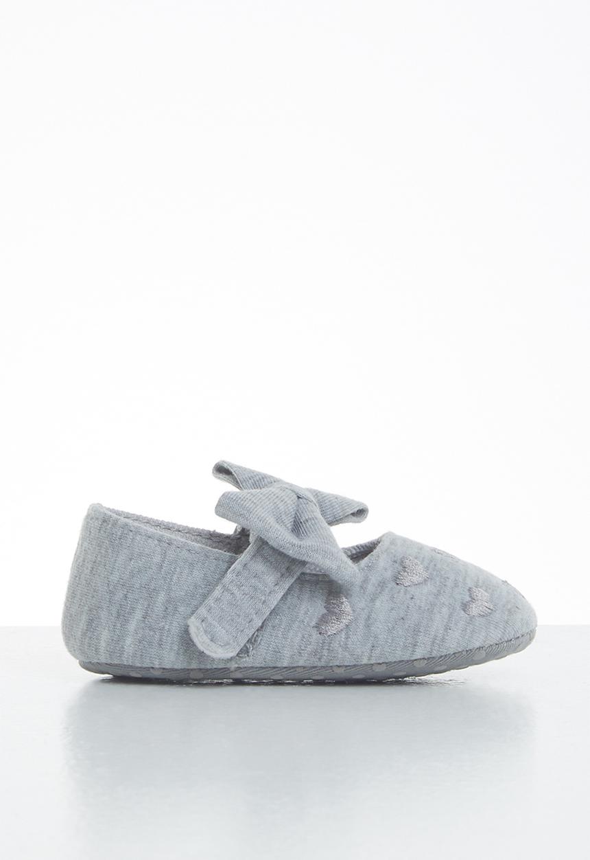 Pop Candy - Baby girls pump with bow - light grey