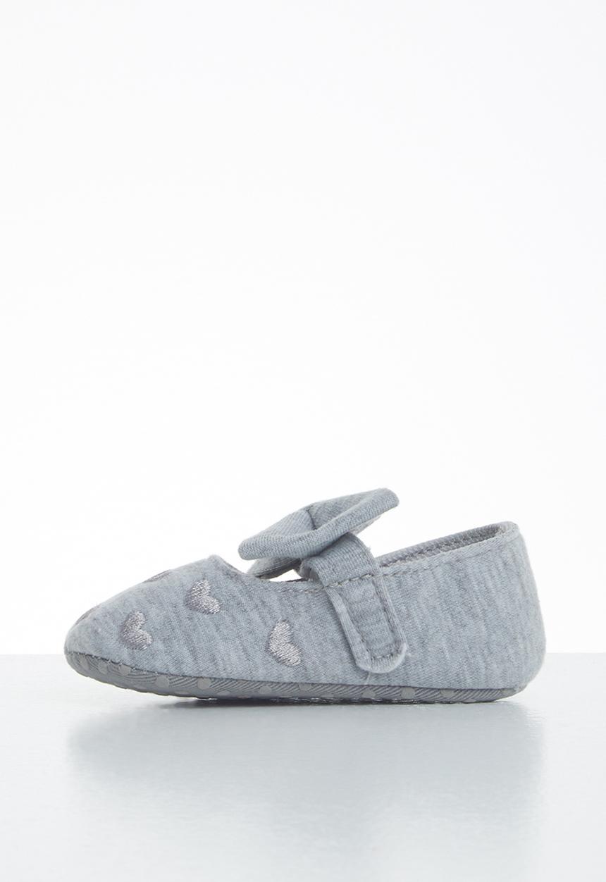 Pop Candy - Baby girls pump with bow - light grey
