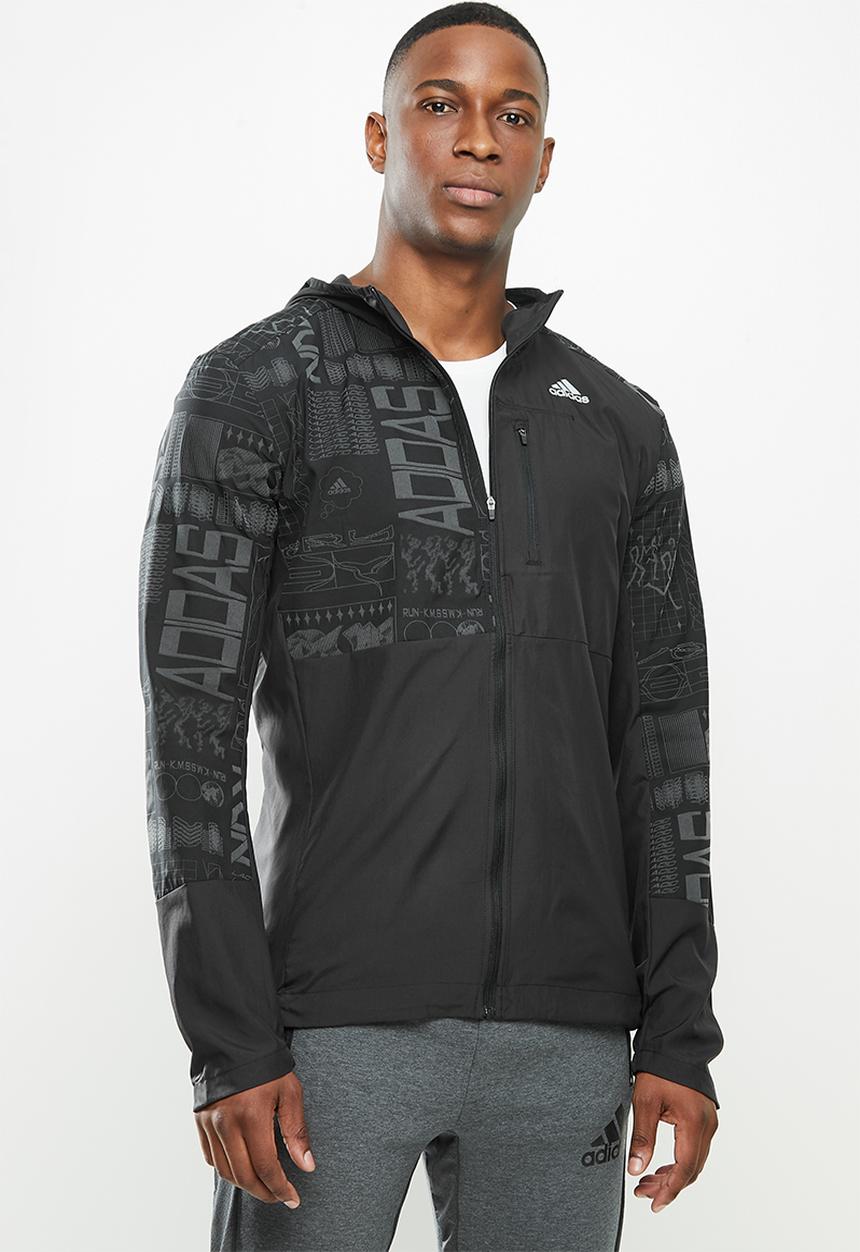 adidas Performance - Own the run jacket - black & reflective silver