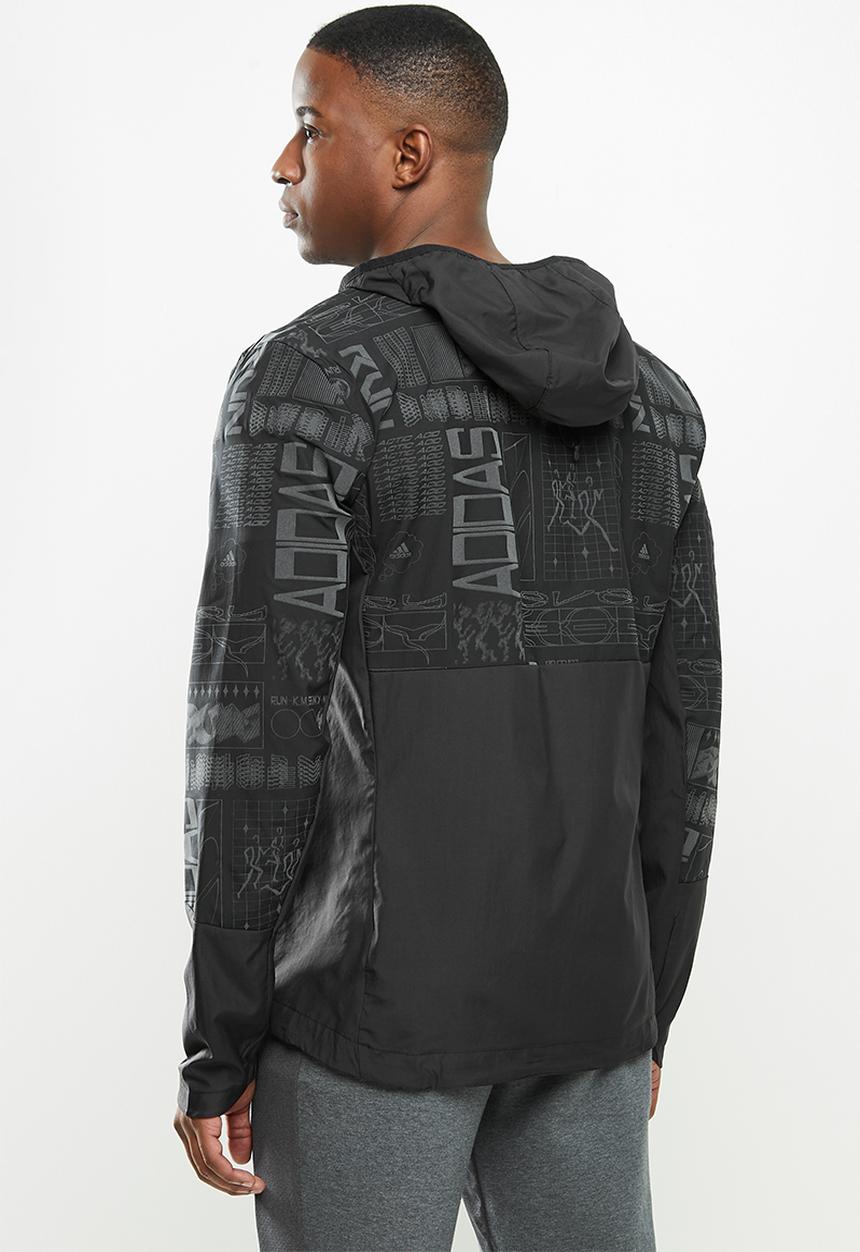 adidas Performance - Own the run jacket - black & reflective silver