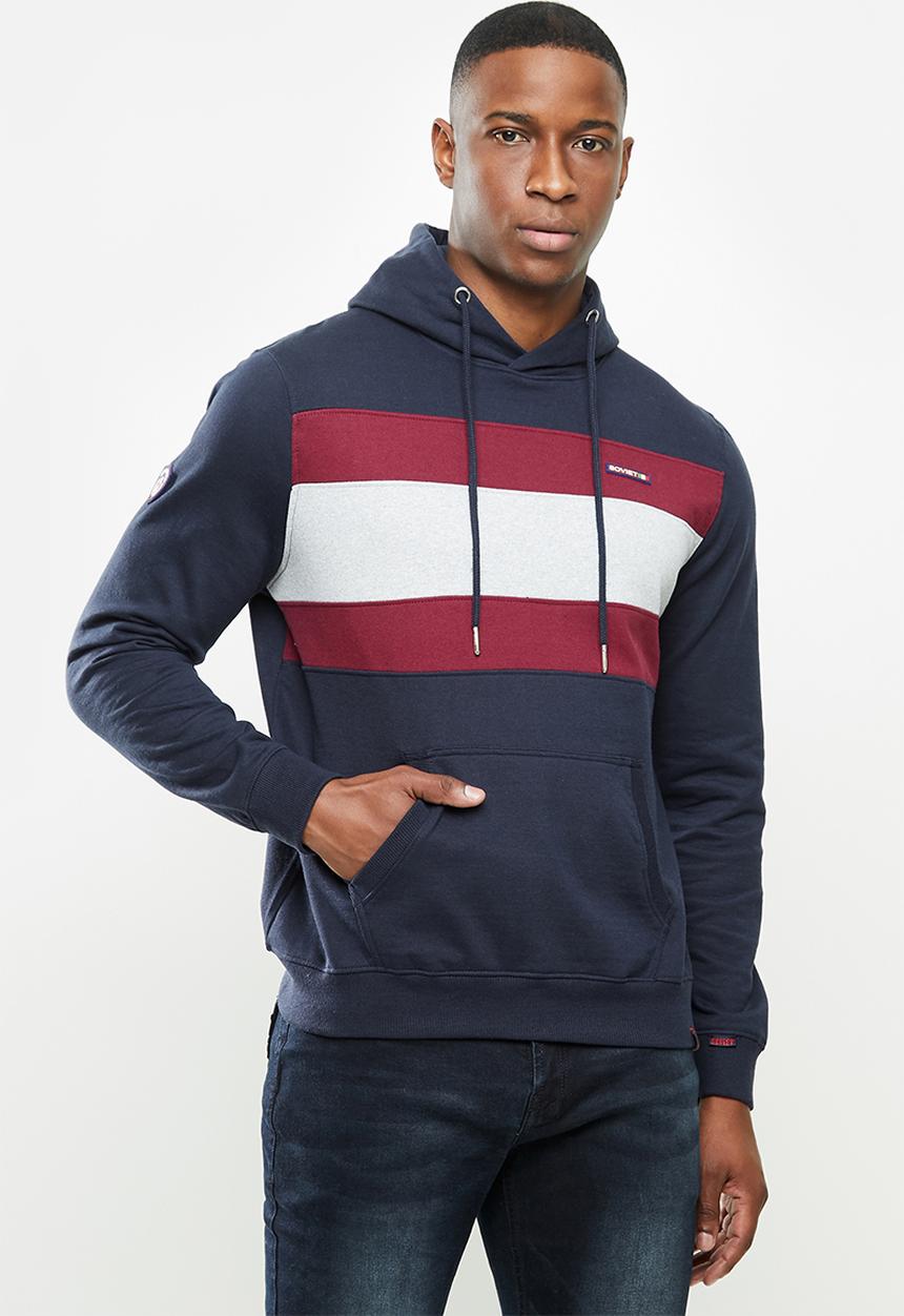 SOVIET - Noble pull over hooded sweat top - navy
