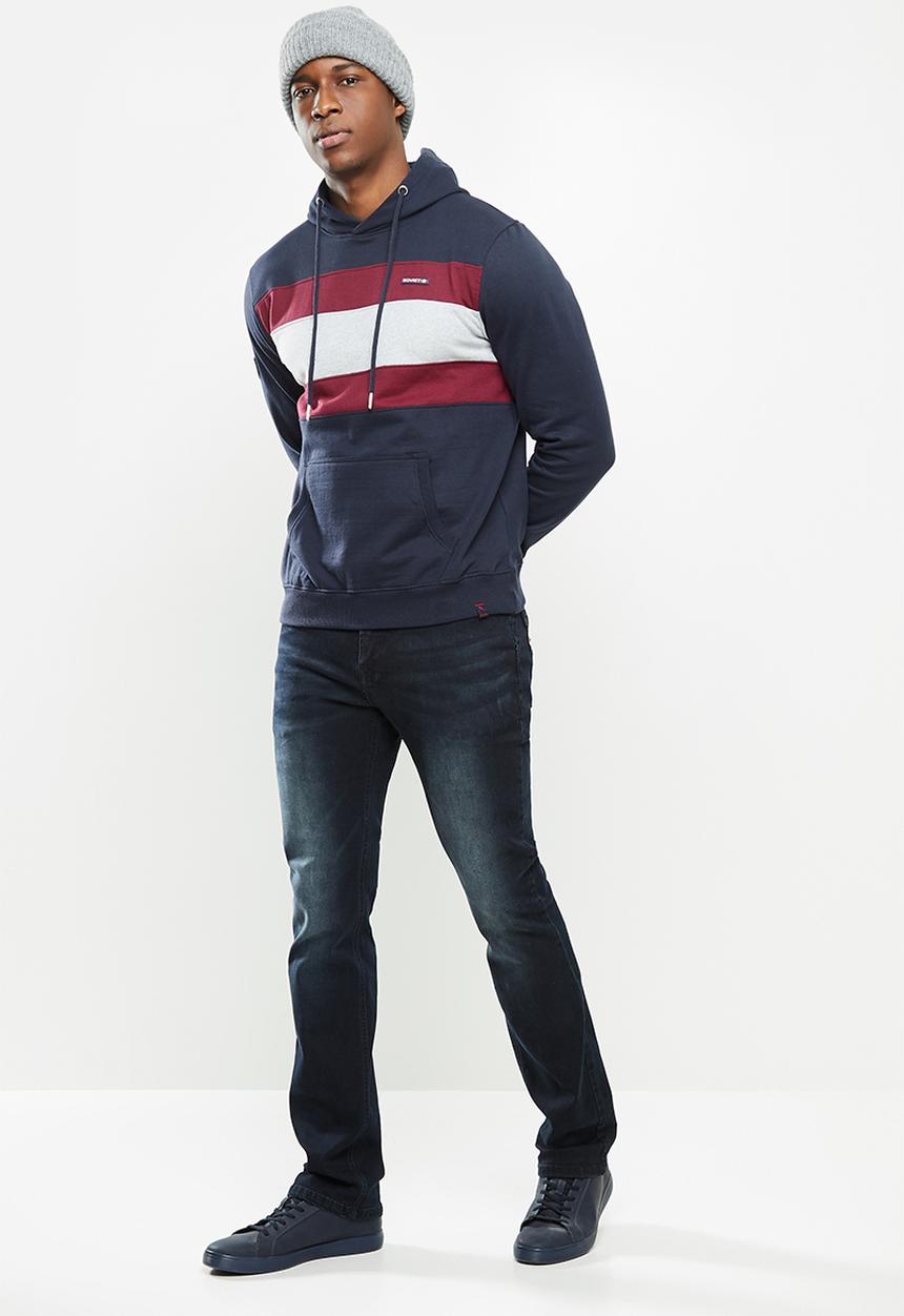 SOVIET - Noble pull over hooded sweat top - navy