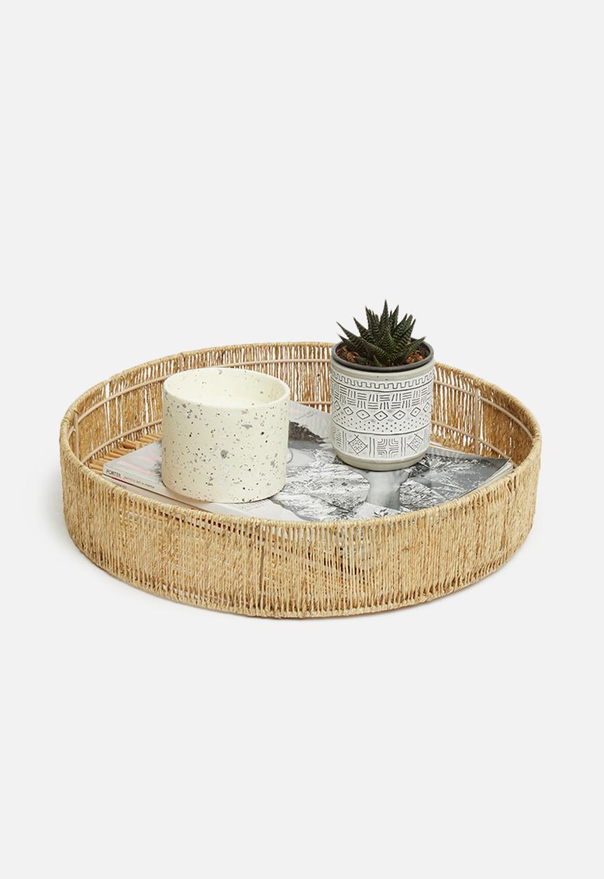 Sixth Floor - Mica tray with jute rim - natural