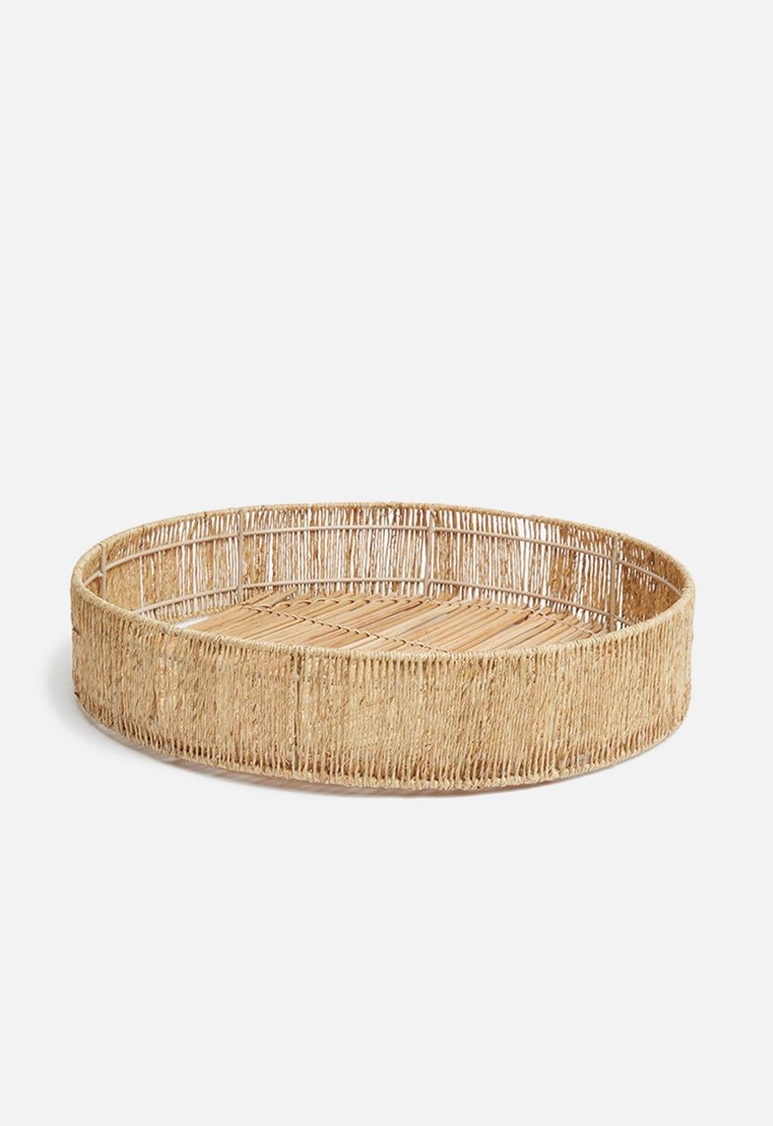 Sixth Floor - Mica tray with jute rim - natural