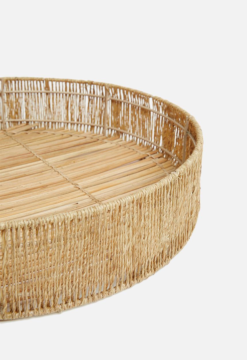 Sixth Floor - Mica tray with jute rim - natural